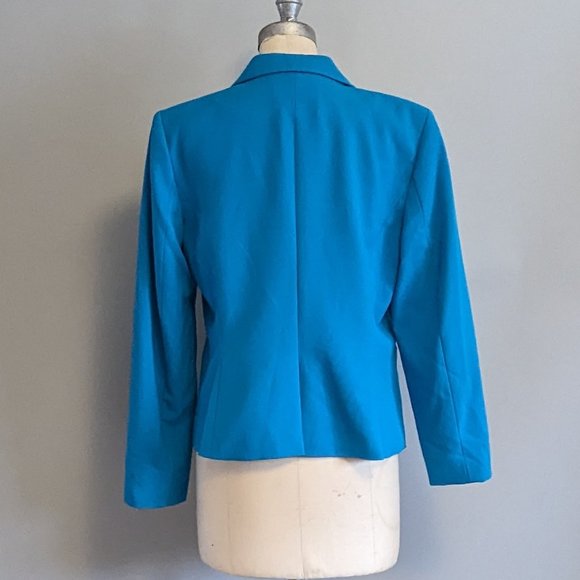 Calvin Klein Bright Aqua Blue Blazer Professional Work Wear Business Jacket 10 M - Picture 3 of 6